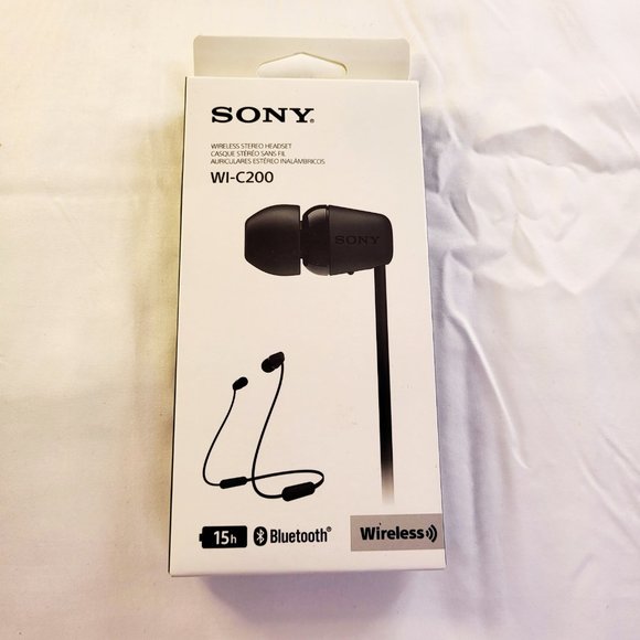 Sony WI-C200 Wireless in-Ear Headset/Headphones with mic for Phone Call NIB